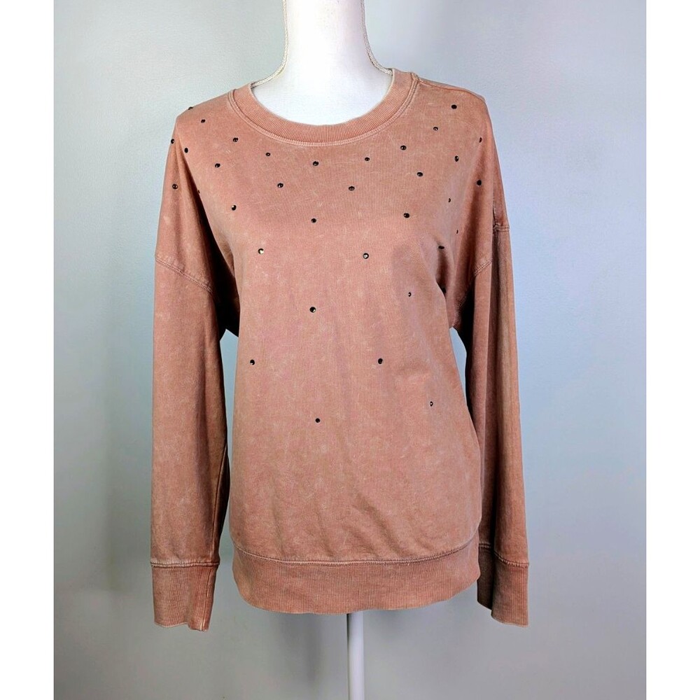 Maurices Dreamy Soft Womens Large Pink Studded Sweatshirt Pullover Cozy Casual